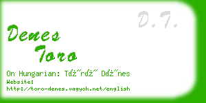 denes toro business card